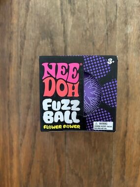 NeeDoh Fuzz Ball Flower Power Fidget Toy, Squishy Sensory- Purple